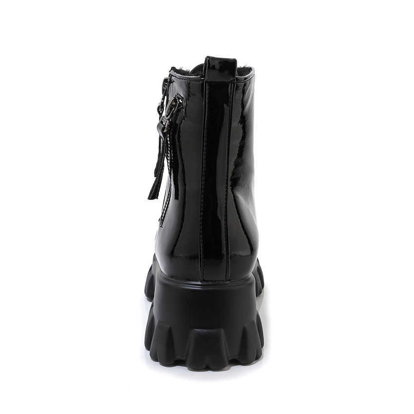 Spring Autumn Winter Flat Shoes Women Snow Ankle Boots Lace Up Woman Short Boots Plus Size 32 33 - 40 41 42 43 44 45 46 botas Y0914