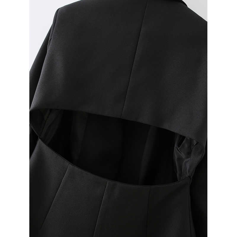 XITIMEAO Women Fashion Office Wear Waistless Suit Blazer Coat Vintage Long Sleeve Pockets Female Suit Skirt Chic Tops 210602