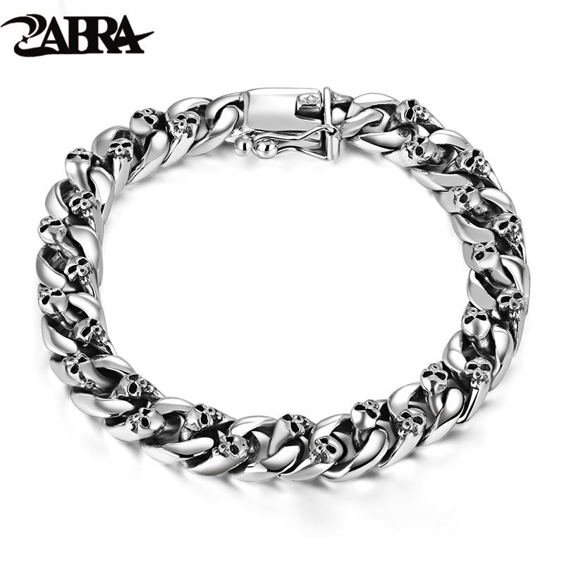 Other Bracelets ZABRA Authentic 925 Sterling Silver 8mm Skull Bracelet Link Chain Mens Vintage Thai Punk Men Jewelry, Golden;silver
Other Bracelets ZABRA Authentic 925 Sterling Silver 8mm Skull Bracelet Link Chain Mens Vintage Thai Punk Men Jewelry, Golden;silver