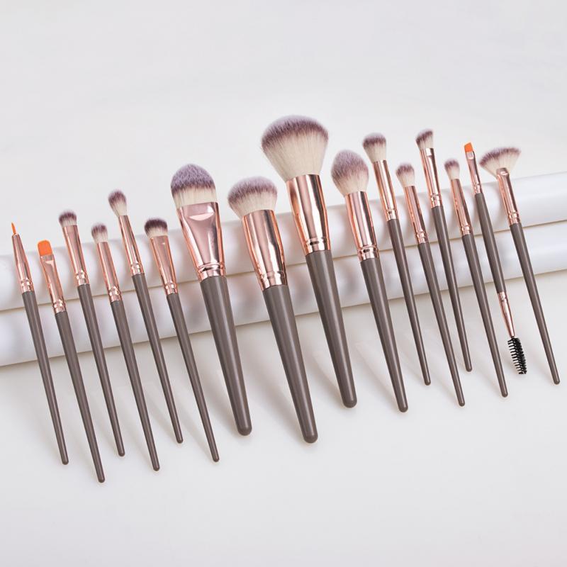 Makeup Brushes 16 BeigeProfessional Set Eye Shadow Foundation Highlighting Powder Eyeliner Blending Make Up Brush Cosmetic Kit
