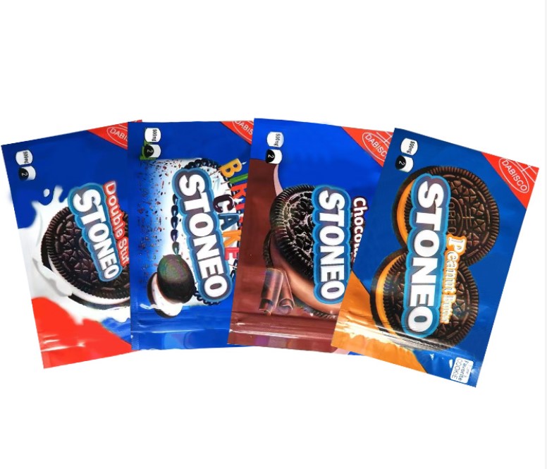 Cookie Packaging Bags Printed 4 types Food Bag mylar plastic runtz baggies Cereal Brownie Bites Canna Butter Trips Ahoy Stoneo