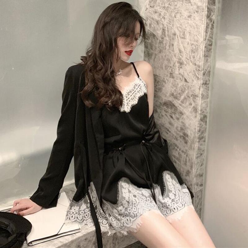Women's Tracksuits Spring Self-Tie Lace Coat Eyelash Strap Drawstring Suit Shorts Three-Piece Set, Lace sling
Women's Tracksuits Spring Self-Tie Lace Coat Eyelash Strap Drawstring Suit Shorts Three-Piece Set, Lace sling
