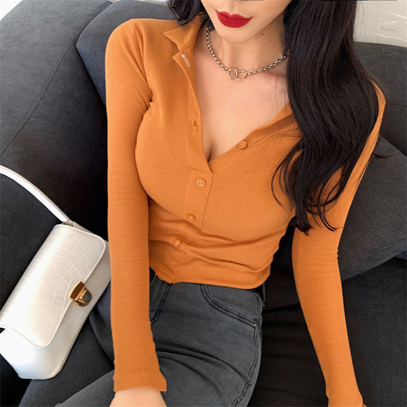 Solid Women Streetwear High Waist Basic Office Lady Minimalist Tops Sexy All Match Brief Arrival T-shirt 210421