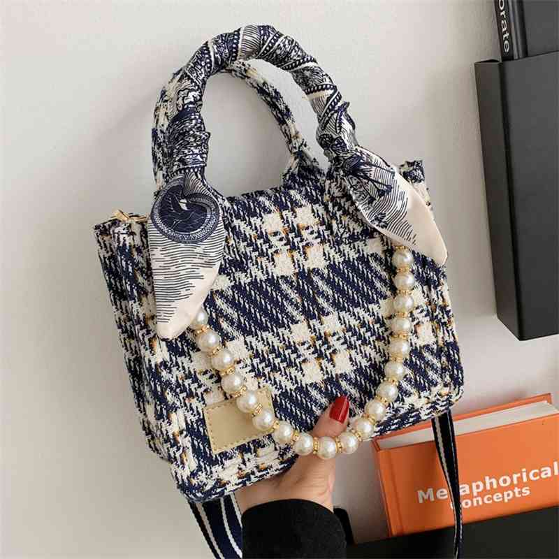 women 2021 summer new checked messenger Single Shoulder Hand women's bag ins minority Design Tote Bag, Blue
women 2021 summer new checked messenger Single Shoulder Hand women's bag ins minority Design Tote Bag, Blue