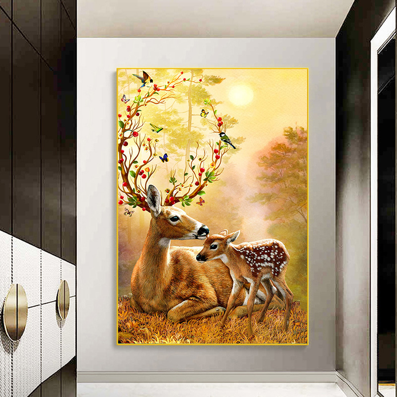 Nordic Poster Animal Portrait Art Cuadros Print Deers Tree Landscape Wall Decoration Canvas Painting For Living Room Home Decor