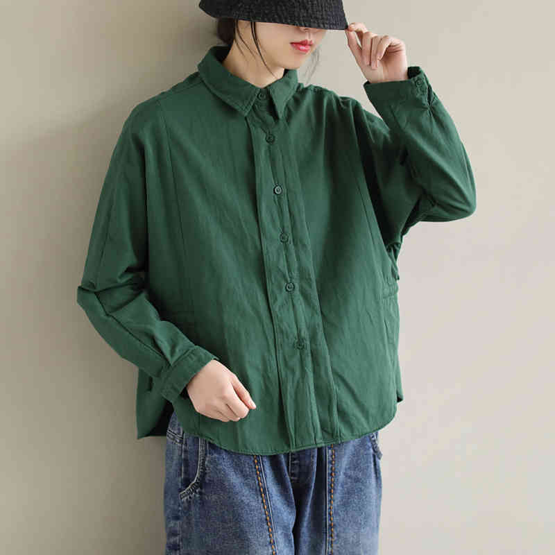 Johnature Women Vintage Solid Color Shirts Cotton Blouses Turn-down Collar Loose Tops Summer Female Irregular Shirt 210521, Red
Johnature Women Vintage Solid Color Shirts Cotton Blouses Turn-down Collar Loose Tops Summer Female Irregular Shirt 210521, Red