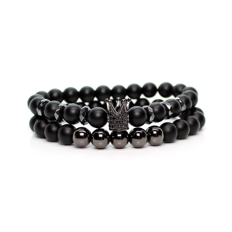 Natural stone Beads Crown Bracelet Men Bracelets For Women Pulseras Moda Masculina Hombre Man Mens Jewellery Armband Braclet, Black
Natural stone Beads Crown Bracelet Men Bracelets For Women Pulseras Moda Masculina Hombre Man Mens Jewellery Armband Braclet, Black
