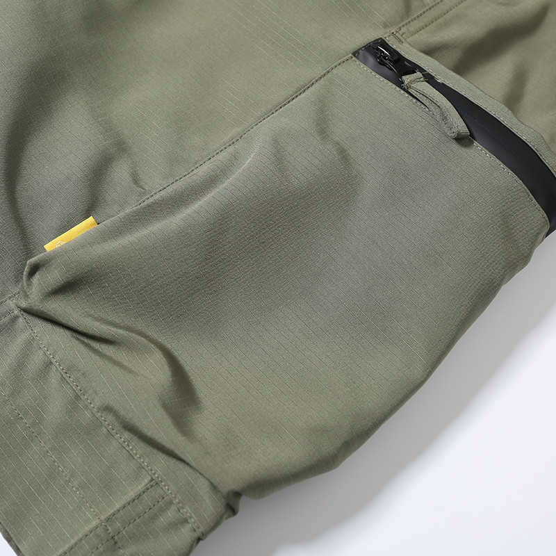 IEFB /men's wear summer casual overalls loose big size color block patchwork zipper pocket trousers men's shorts 9Y1079 210629