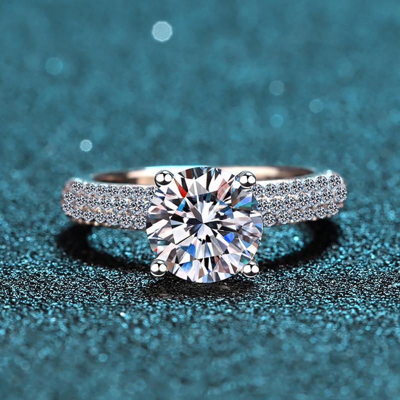 Cluster Rings Silver 2 Excellent Cut D Color Good Clarity Moissanite 4 Prongs Ring 925 Round Female Jewelry
Cluster Rings Silver 2 Excellent Cut D Color Good Clarity Moissanite 4 Prongs Ring 925 Round Female Jewelry