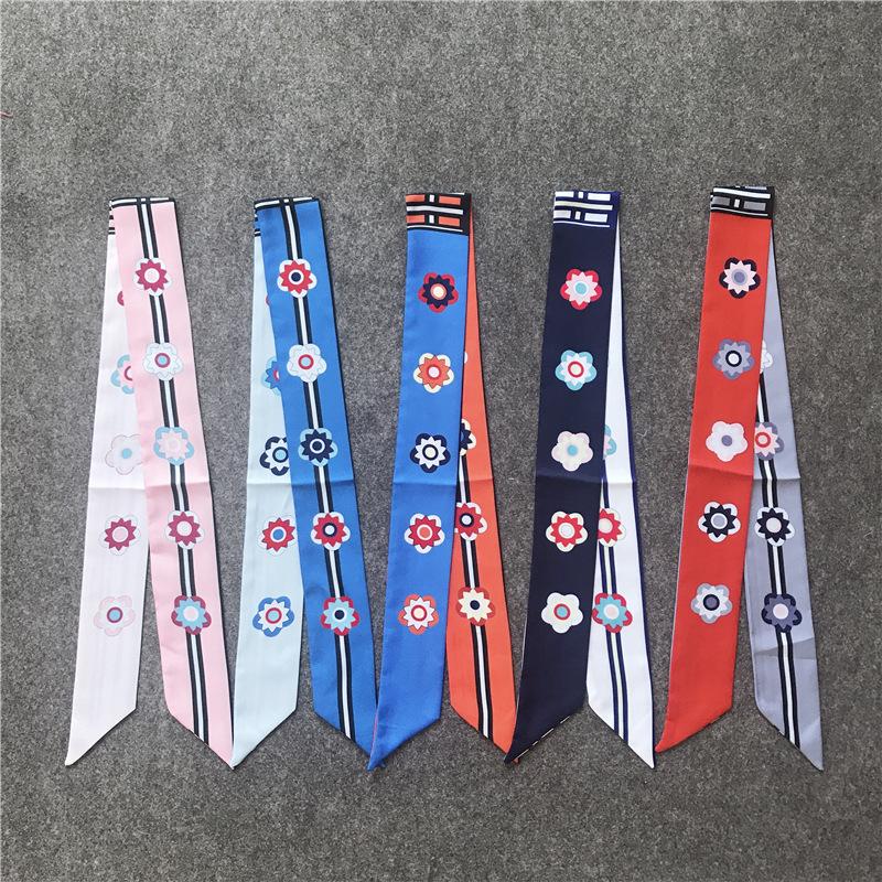 Scarves Brand Skinny Scarf Ladies Tie Flower Print Silk Women Luxury Fashion Long Bag Head, Blue;gray
Scarves Brand Skinny Scarf Ladies Tie Flower Print Silk Women Luxury Fashion Long Bag Head, Blue;gray