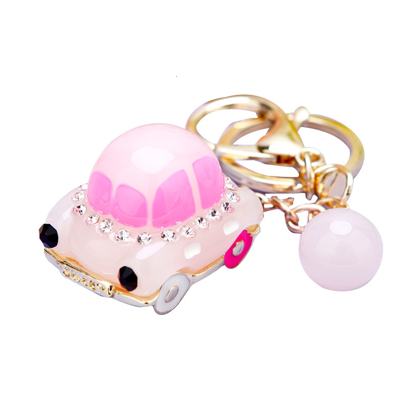 Key Rings Diamond Beetle Car Chain Female Korean Creative Bag Pendant Metal Ring Business Gift
