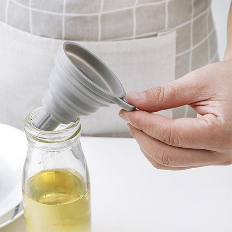 Mini Foldable Funnel Kitchen Tool DIY Food-Grade Folding Silicone Funnel Household Liquid Dispensing Portable Funnel