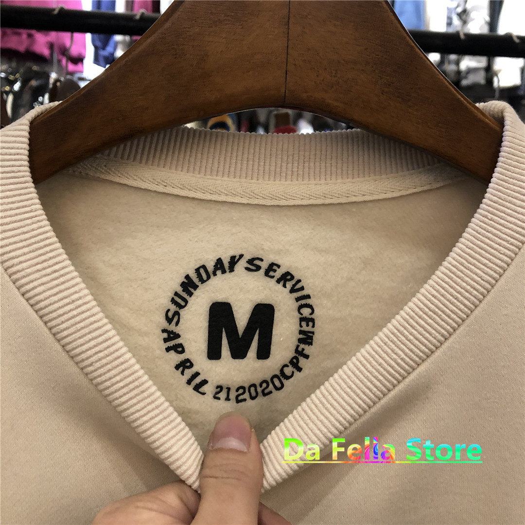 Sweatshirt Men Women Letter Foam Printing Hip Hop Sunday Service Hoodie Inside Tag Size Logo Hoodies