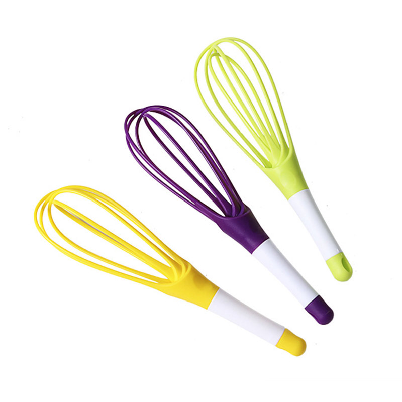 Folding Random Colors Egg Beaters Plastic 2-in-1 Hand Egg Mixer Cream Blender Manual Kitchen Gadgets
