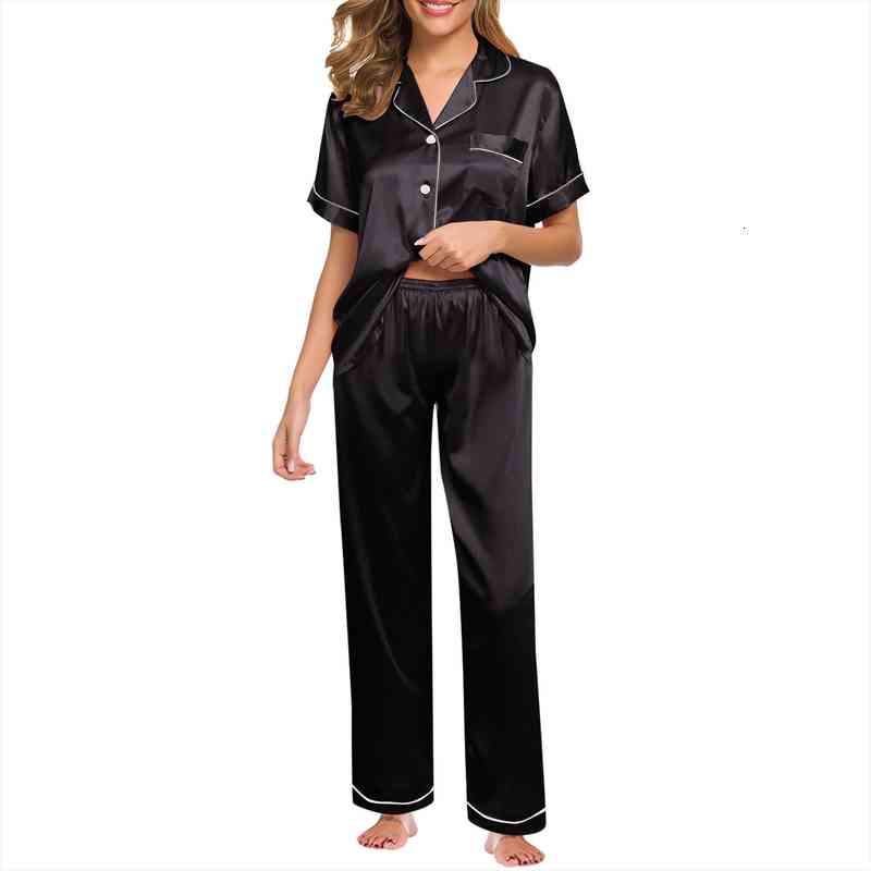 satin silk pajamas sets summer womens sleepwears pyjamas home clothes nightwear pajama set long nightgown plus size sleepwear, Black;red
satin silk pajamas sets summer womens sleepwears pyjamas home clothes nightwear pajama set long nightgown plus size sleepwear, Black;red