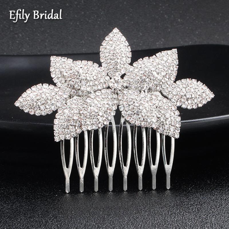 Hair Clips & Barrettes Efily Fashion Flower Crystal Comb Clip Wedding Accessories Bridal Headpiece Bling Jewelry For Women Bridesmaid Gift, Golden;silver
Hair Clips & Barrettes Efily Fashion Flower Crystal Comb Clip Wedding Accessories Bridal Headpiece Bling Jewelry For Women Bridesmaid Gift, Golden;silver