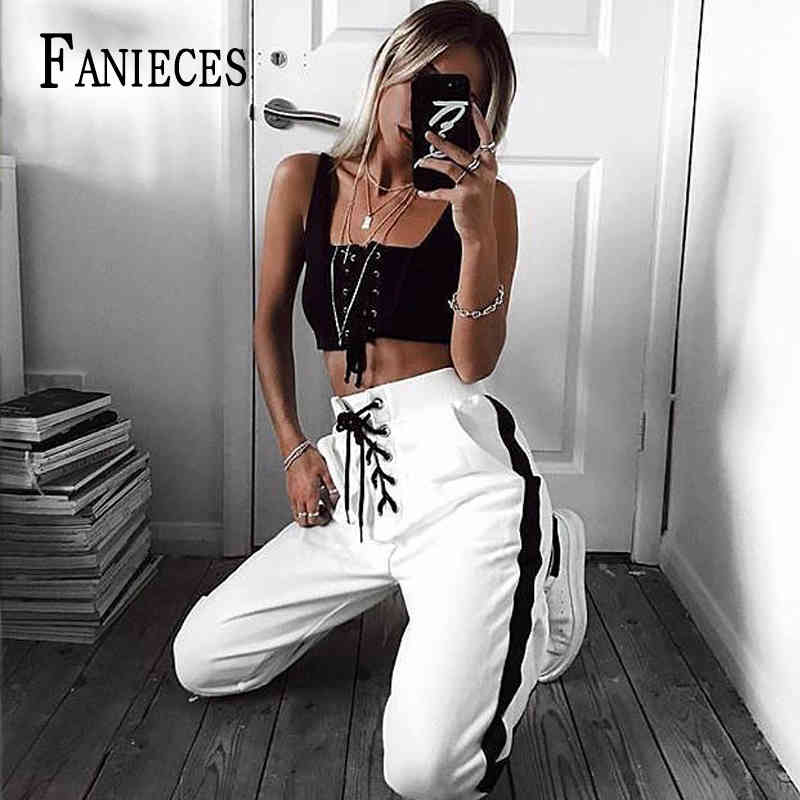 hip-hop jogger woman pants black harem overalls pocket ribbon sports sweat streetwear Women casual 210520, White
hip-hop jogger woman pants black harem overalls pocket ribbon sports sweat streetwear Women casual 210520, White