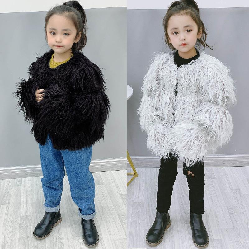 Jackets Kids Girls Jacket Winter Faux Fur Coats For Solid Color Windproof Thicken Fleece Children Coat Warm Baby Toddler Outerwear, Gray girls coat 
Jackets Kids Girls Jacket Winter Faux Fur Coats For Solid Color Windproof Thicken Fleece Children Coat Warm Baby Toddler Outerwear, Gray girls coat