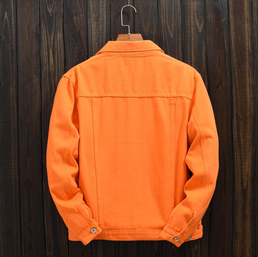 Autumn Winter Men's Denim Jackets Purple orange Casual Coats Fashion Men Women Couple Jean Jacket High Street Outerwear Size S-3XL Chaqueta Hombr