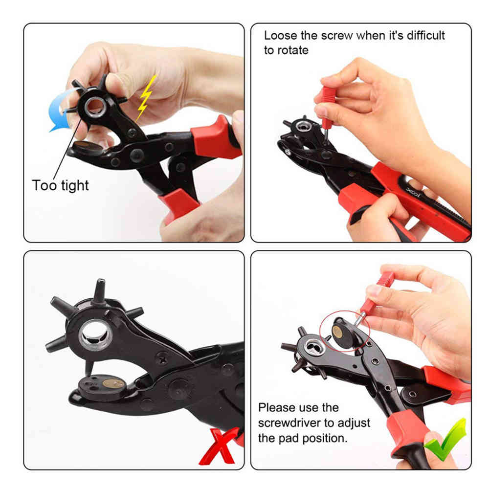 Leather Hole Punch Tool Set Punch Plier Kit For Belts, Watch Bands, Straps,Leather Goods Change, DIY Home Or Craft Projects