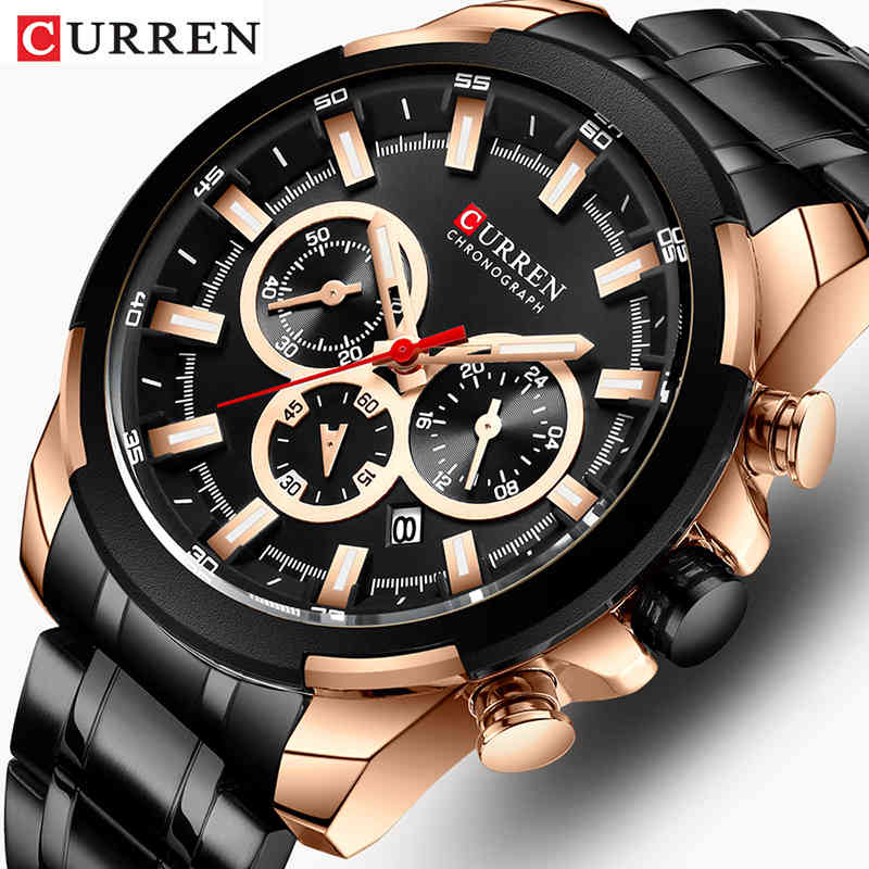 CURREN Watches Man Top Brand Luxury Stainless Steel Quartz Men Watch Military Big Dial Male Clock Chronograph Relogio Masculino 210517, Silver gold white
CURREN Watches Man Top Brand Luxury Stainless Steel Quartz Men Watch Military Big Dial Male Clock Chronograph Relogio Masculino 210517, Silver gold white