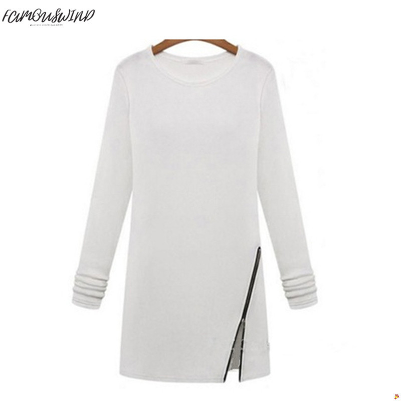 Women' Sweaters Fashion-Casual Spring Thin For Women Long Sleeve O Neck Pullovers Female Side Sexy Split Zipper R8EV, White 
Women' Sweaters Fashion-Casual Spring Thin For Women Long Sleeve O Neck Pullovers Female Side Sexy Split Zipper R8EV, White