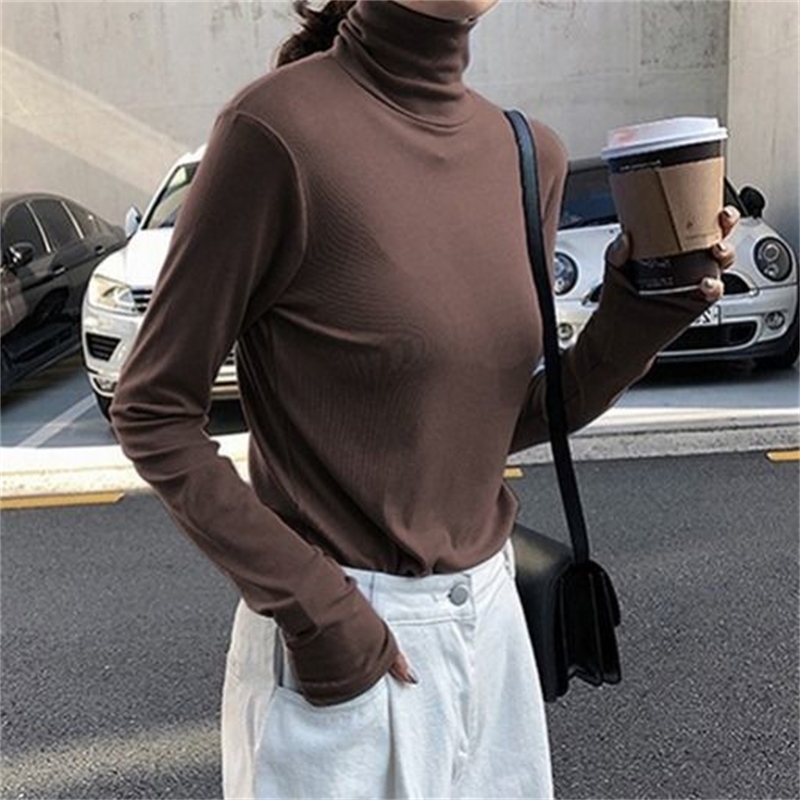 Spring Women T-shirts Causal Solid Slim Bottoming Tshirt Harajuku Long Sleeve Turtleneck T-Shirts Girls Basic T Shirt Tops 210526, Thin white
Spring Women T-shirts Causal Solid Slim Bottoming Tshirt Harajuku Long Sleeve Turtleneck T-Shirts Girls Basic T Shirt Tops 210526, Thin white