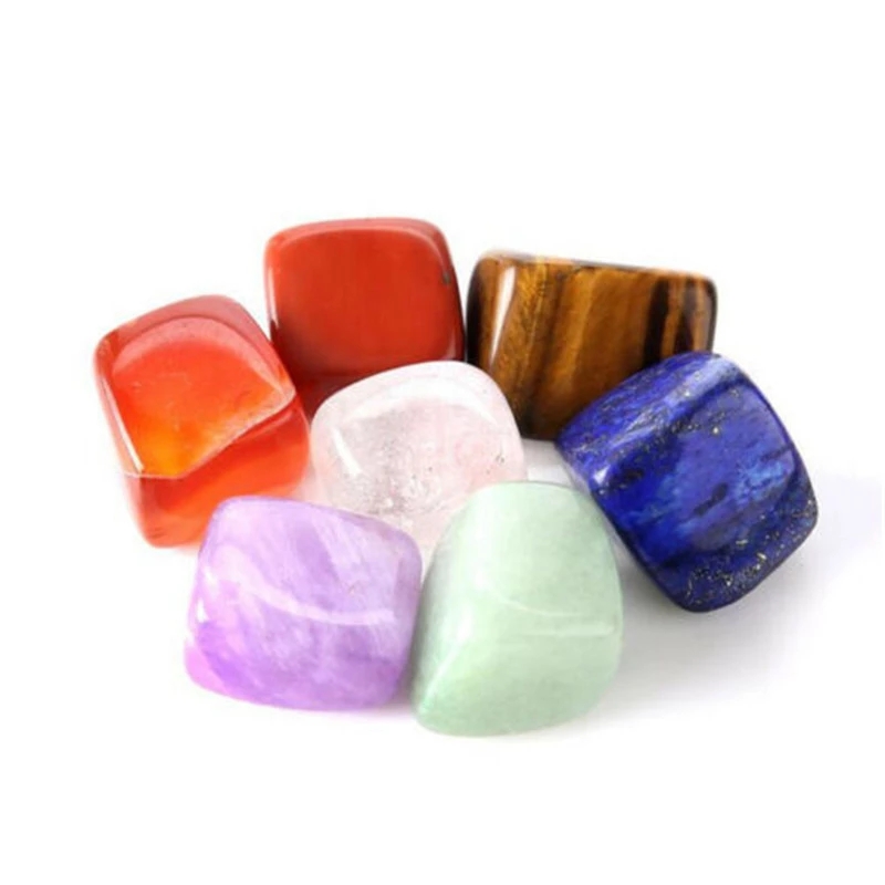 7pcs Set Beautiful Chakra Natural Stones Palm Reiki Healing Crystals Gemstones Home Decoration Accessories Good Gifts EEB5634 Free shipping