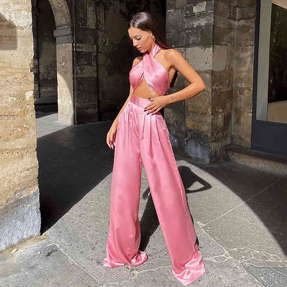 Fashion Summer High-Quality Ladies' Jumpsuit Halter Sexy Star Party Bodycon 210525