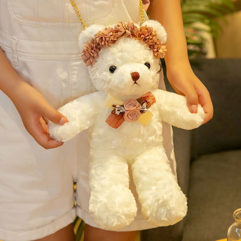 Plush chain female small bag cute Teddy bear mobile phone bags new Korean Single Shoulder Messenger Crossbodybag YQ10182, White
Plush chain female small bag cute Teddy bear mobile phone bags new Korean Single Shoulder Messenger Crossbodybag YQ10182, White