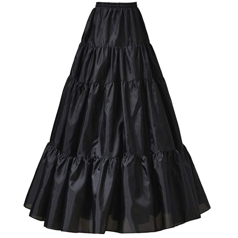 Skirts Retro Long Underskirt White Black Two Sizes Rock A-line Gala Party Sweet Wedding Jupe Petticoat
