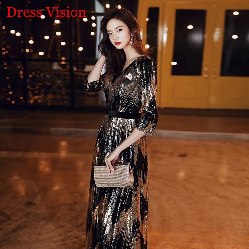 Robe De Soiree Sequin V-Neck Evening Dresses Half Sleeve Elegant Women Party Gowns, White
Robe De Soiree Sequin V-Neck Evening Dresses Half Sleeve Elegant Women Party Gowns, White