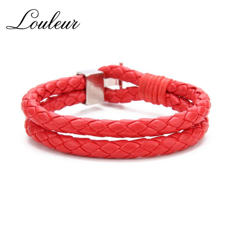 Link, Chain Louleur Punk Black/Brown/White/Blue Braided Leather Bracelet Bangle Male Accessories Homme Jewelry Double
Link, Chain Louleur Punk Black/Brown/White/Blue Braided Leather Bracelet Bangle Male Accessories Homme Jewelry Double
