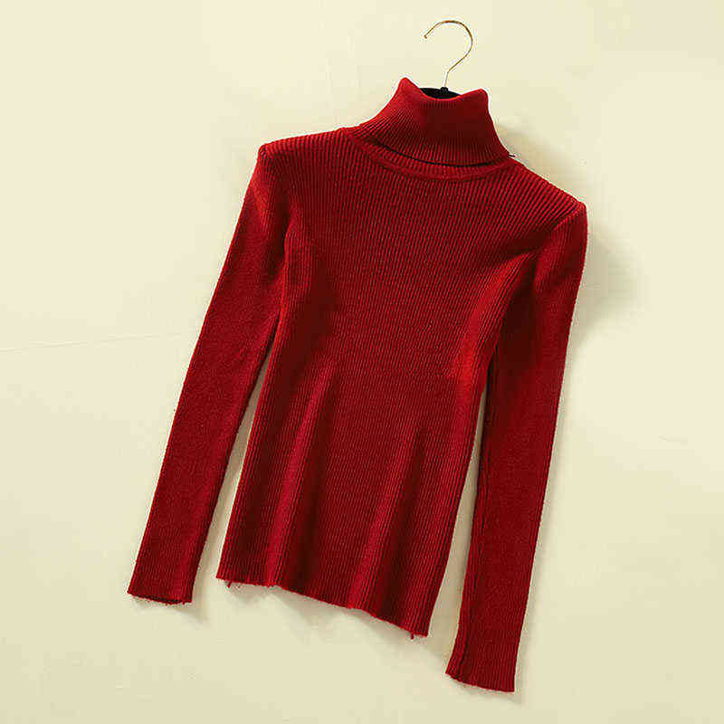 JMPRS Turtleneck Women Pullover Sweater Spring Jumper Knitted Basic Top Fashion Autumn Long Sleeve Korean Ladies Clothes 211109