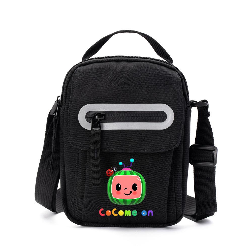 US Stock Kids Cocomelon JJ Fanny Pack Cartoon Crossbody Shoulder Bags with Plush Avocado Doll Pendant Key Holder Travel Sport Tote