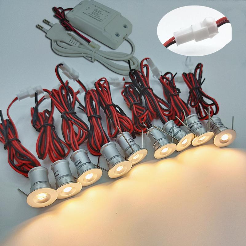 Spotlights 1W Mini Indoor LED Spot Light Downlight Dimmable Recessed Ceiling Stair Lamp With 85-277V Driver Showcase Cabinet 9pcs/set
Spotlights 1W Mini Indoor LED Spot Light Downlight Dimmable Recessed Ceiling Stair Lamp With 85-277V Driver Showcase Cabinet 9pcs/set