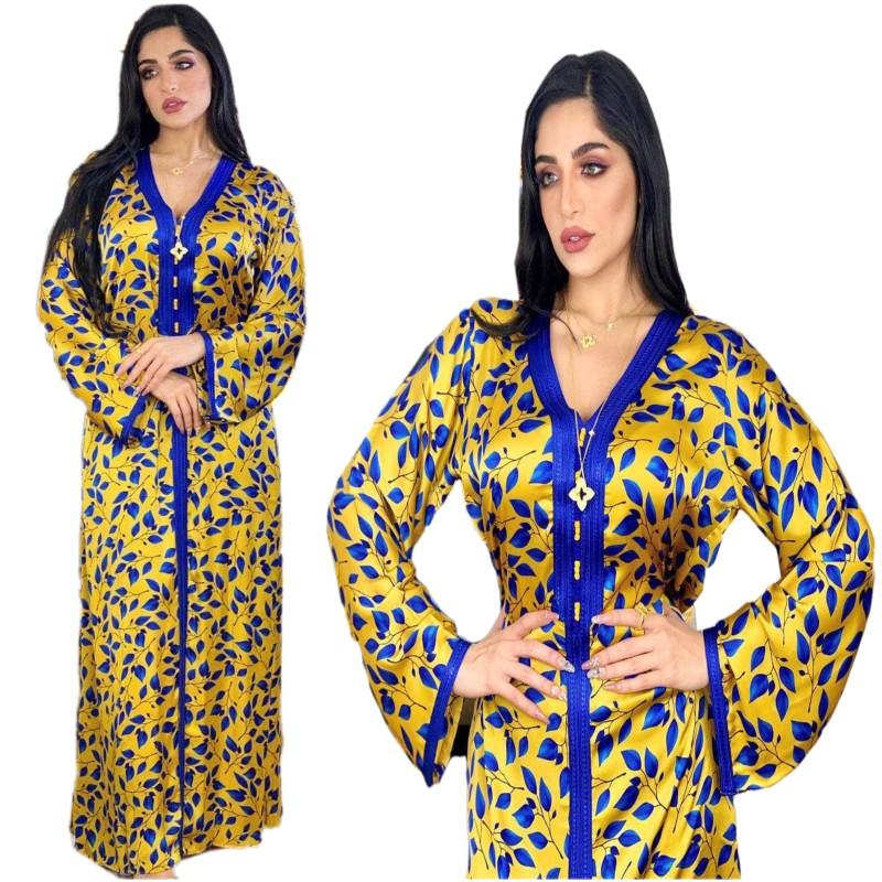 Ethnic Clothing Ladies Satin Printed Abaya Party Dinner Maxi Dress Fashion Dubai Muslim Elegant Women's Loose Robe Kaftan Banquet Evening Go
Ethnic Clothing Ladies Satin Printed Abaya Party Dinner Maxi Dress Fashion Dubai Muslim Elegant Women's Loose Robe Kaftan Banquet Evening Go