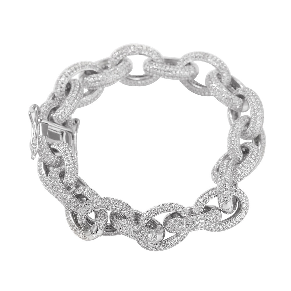 Iced Out Diamond Bracelets Mens Gold Silver Cross Link Chain Bracelet Hip Hop Jewelry
Iced Out Diamond Bracelets Mens Gold Silver Cross Link Chain Bracelet Hip Hop Jewelry