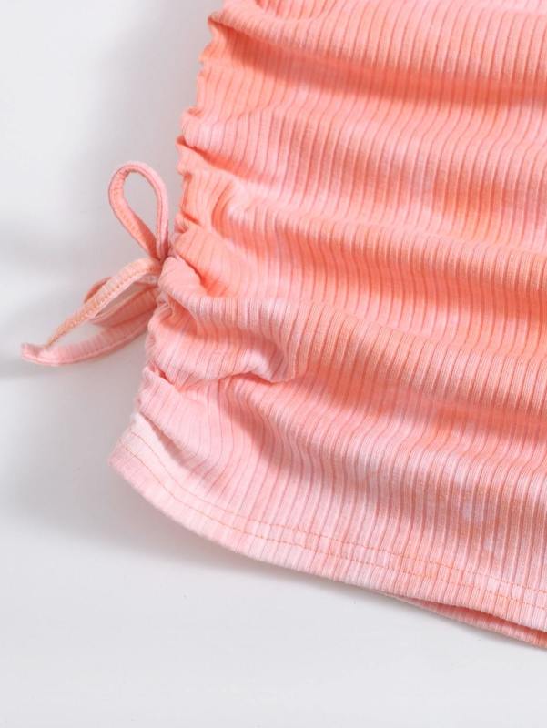 Teen Girls Drawstring Ruched Tie Dye Dress SHE