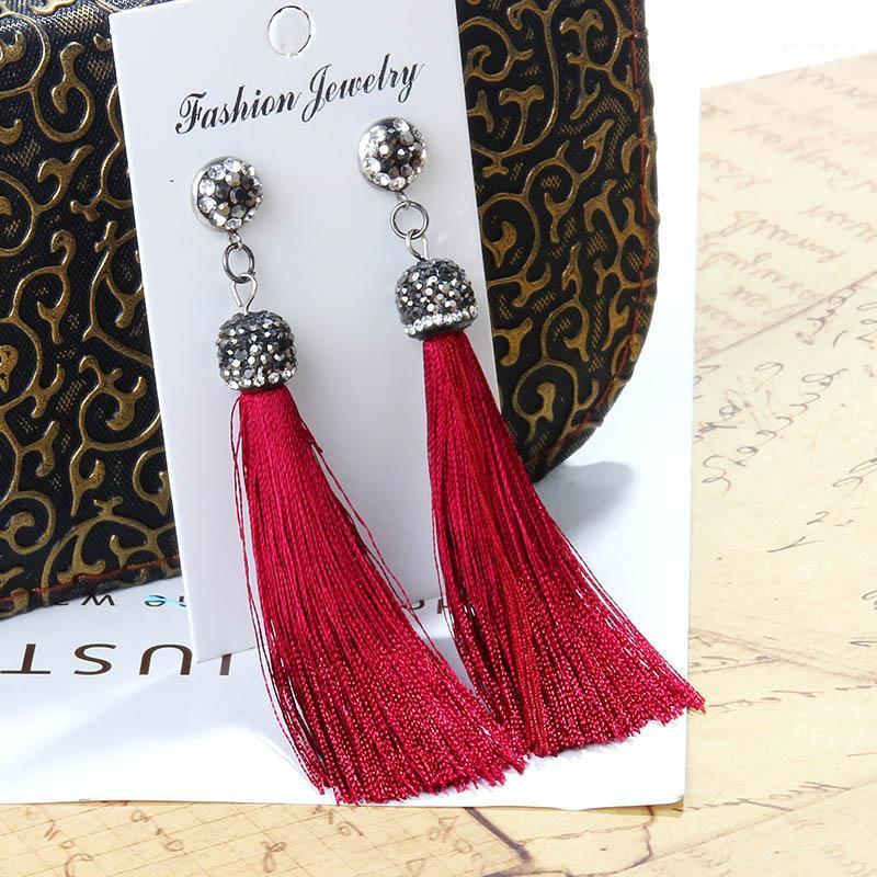 Design 15 Colors Long Tassel Earrings Bohemian Black White Blue Silk Crystal Dangle Drop For Women Oorbellen Jewelry & Chandelier, Silver
Design 15 Colors Long Tassel Earrings Bohemian Black White Blue Silk Crystal Dangle Drop For Women Oorbellen Jewelry & Chandelier, Silver