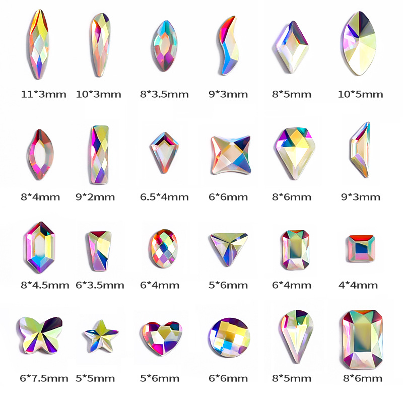 AB Color Non Hotfix Nail Rhinestones flatback crystal irregular diamond 3D Manicure Nails Art Decoration Charms Jewelry for lady fingernails beauty DIY
AB Color Non Hotfix Nail Rhinestones flatback crystal irregular diamond 3D Manicure Nails Art Decoration Charms Jewelry for lady fingernails beauty DIY