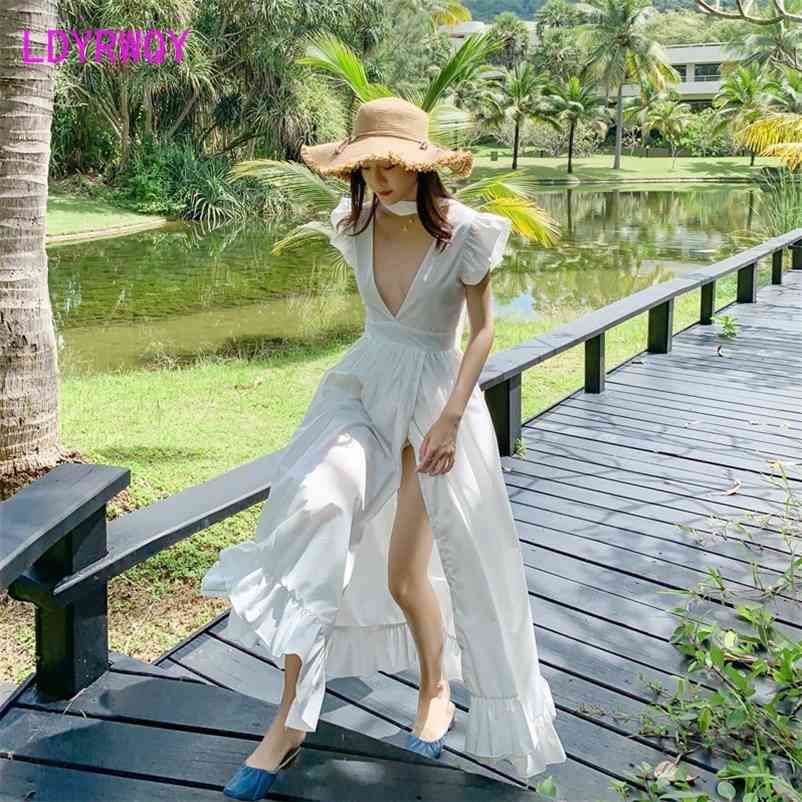 LDYRWQY summer Korean version sexy backless V-neck fashion slim beach dress Office Lady Polyester Chiffon 210603, White
LDYRWQY summer Korean version sexy backless V-neck fashion slim beach dress Office Lady Polyester Chiffon 210603, White