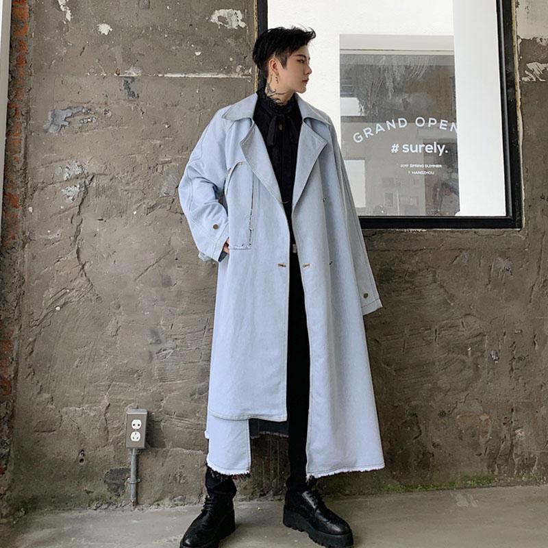 Men's Trench Coats Male Women Splice Irregular Jean Coat Overcoat Men Vintage Streetwear Hip Hop Punk Long Style Denim Windbreaker Jacket, N783
Men's Trench Coats Male Women Splice Irregular Jean Coat Overcoat Men Vintage Streetwear Hip Hop Punk Long Style Denim Windbreaker Jacket, N783