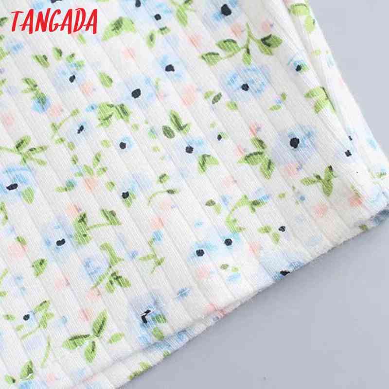 Women Retro Print Strethy Crop Short Sleeve Summer Chic Female Sexy Slim Shirt Tops 3D52 210416