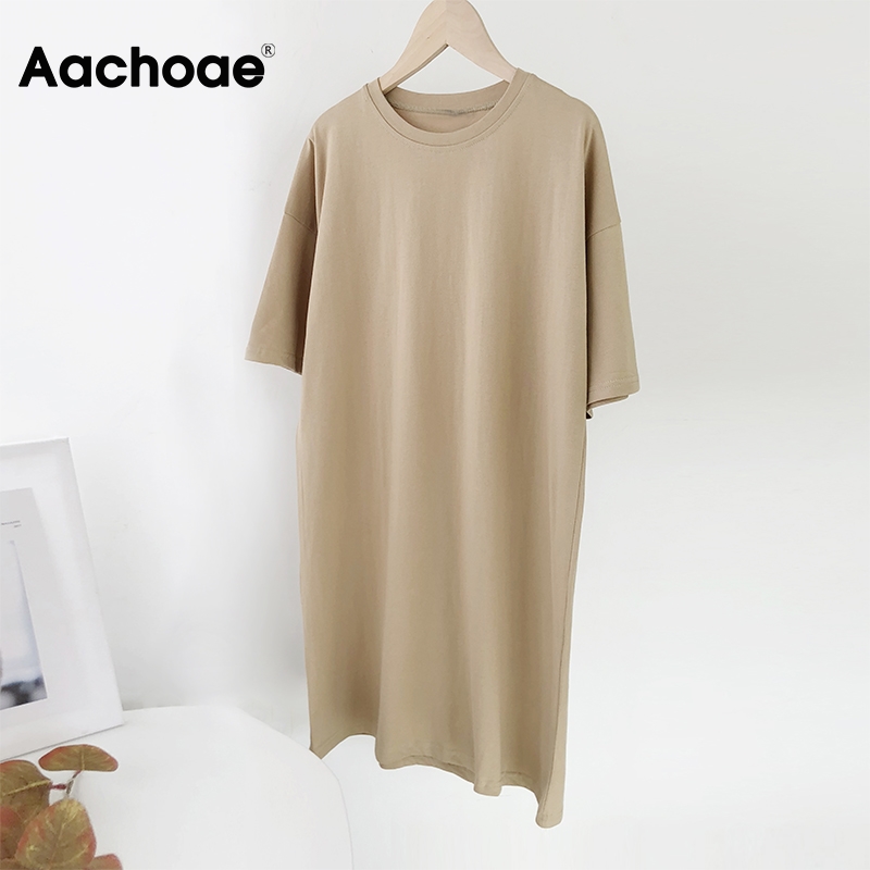 2021women casual loose solid 100% cotton t shirt dress o neck mini dress batwing short sleeve basic dresses vestidos, Black;gray
2021women casual loose solid 100% cotton t shirt dress o neck mini dress batwing short sleeve basic dresses vestidos, Black;gray