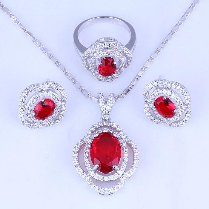 Earrings & Necklace ! Exquisite Red Imitation Garnet Cubic Zirconia Silver Color Jewelry Sets Free Bag H0258, As pic
Earrings & Necklace ! Exquisite Red Imitation Garnet Cubic Zirconia Silver Color Jewelry Sets Free Bag H0258, As pic