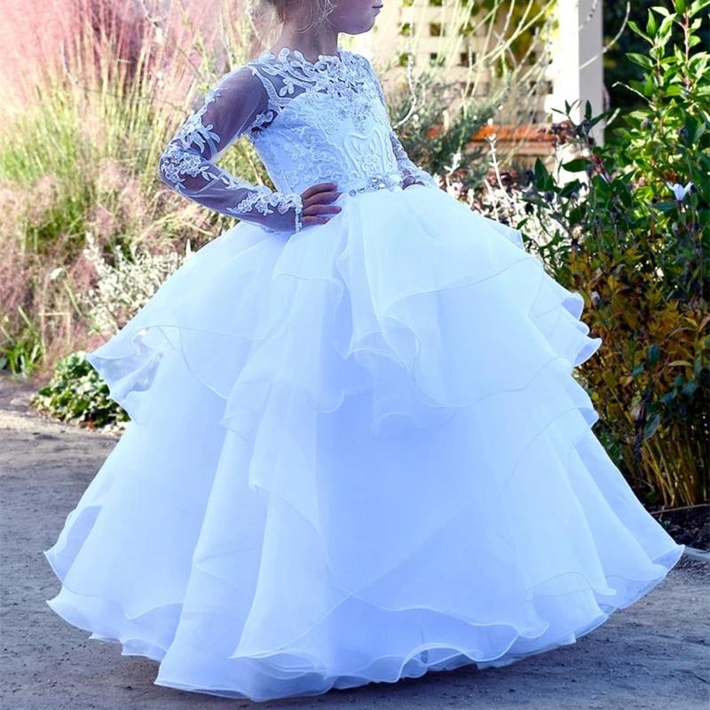 Girl's Dresses White Puffy Flower Girls Jewel Long Sleeve Appliques Lace Kids Party Gowns Tiered First Communion, Red;yellow
Girl's Dresses White Puffy Flower Girls Jewel Long Sleeve Appliques Lace Kids Party Gowns Tiered First Communion, Red;yellow