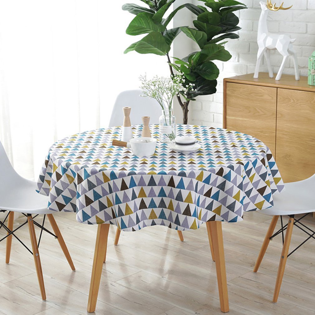 Nordic Polyester Cotton Round Table Clothing Banquet Party Table Beautiful Table Decoration Props Delivery