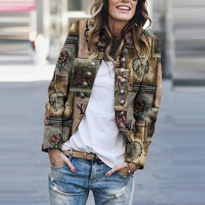 Women's Jackets Ladies Printed Suit Jacket Adult Double-Breasted Long-Sleeved Stand-Up Collar Cardigan 2021 Spring And Autumn Casual Fashion, Black;brown
Women's Jackets Ladies Printed Suit Jacket Adult Double-Breasted Long-Sleeved Stand-Up Collar Cardigan 2021 Spring And Autumn Casual Fashion, Black;brown