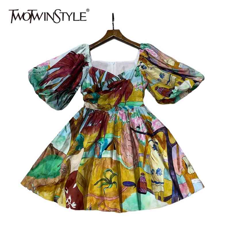 Print Ball Gown For Women V Neck Puff Short Sleeve High Waist Mini Dresses Female Summer Fashion Clothing 210520, Aspicture
Print Ball Gown For Women V Neck Puff Short Sleeve High Waist Mini Dresses Female Summer Fashion Clothing 210520, Aspicture